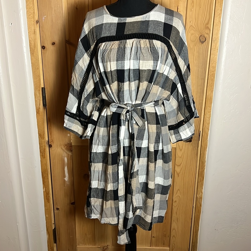 ANTHROPOLOGIE x Maeve Plaid Kimono Tie Dress - Picture 4 of 10